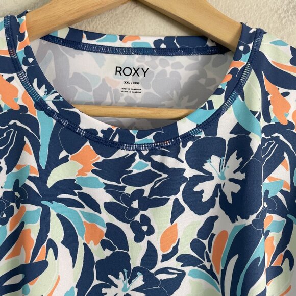 Roxy Womens Plus XXL Floral Long Sleeve Rash Guard UPF 50 Swim Shirt Top - Picture 3 of 8